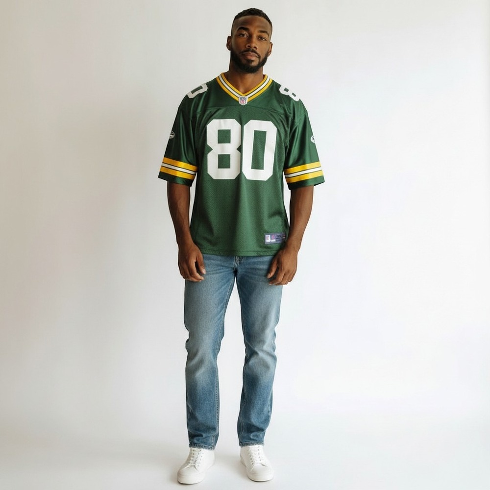 Reebok Green Bay Packers Jersey Large Green Good Southerlin 80 NFL Mesh